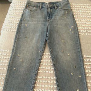 Madewell Embroidered Daisy Jeans Size 29 Medium